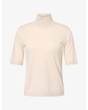 Max Mara Polo-Neck Wool Knit Top - Natural