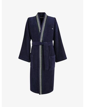 Lacoste Cotton Bath Robe - Blue
