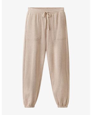 The White Company Ultimate Cuffed Elasticated-Waist Cotton-Blend Trousers - Natural
