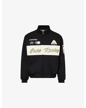 Duke & Dexter Dr1 Racing Embroidered-Logo Cotton Jacket - Black