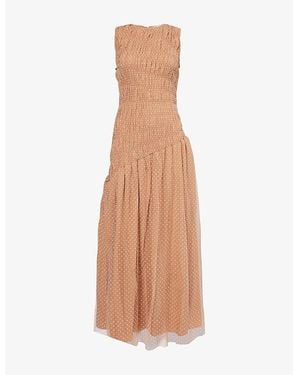 Amy Lynn Julia Polka-Dot Woven Maxi Dress - Brown
