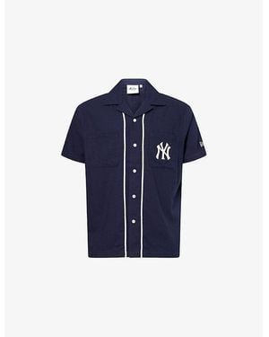 KTZ New York Yankees Mlb Piping Cotton-Silk Shirt - Blue