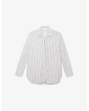 The White Company Oversized Stripe-Print Linen-Jersey Shirt - White