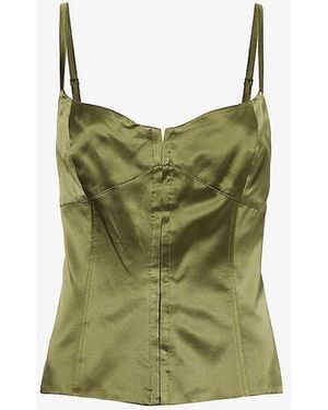 Viktoria & Woods Exodus Slim-Fit Silk Top - Green