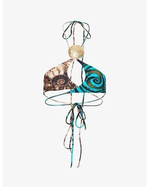 Jaded London Gina Halter-Neck Bikini Top - Blue