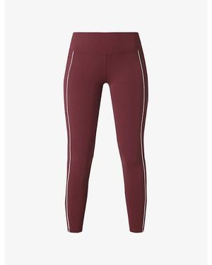 Sweaty Betty Power 7/8 Piping Stretch-Jersey Gym Leggings - Red
