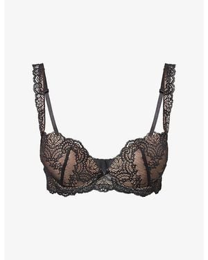 Aubade Danse Moulded Plunge Lace Bra - Black
