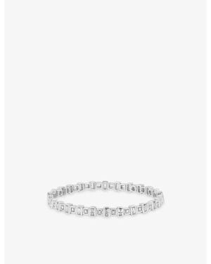 Lisa Gozlan The Duo Flex Sterling-Plated Brass And Cubic Zirconia Tennis Bracelet - White