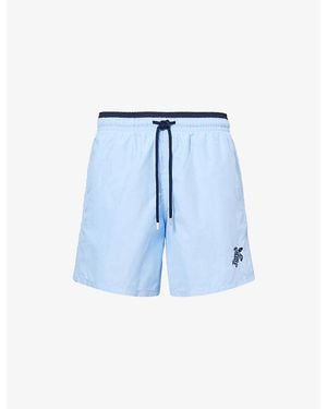 Vilebrequin Moka Brand-Embroidered Swim Shorts - Blue