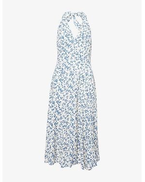 Reformation Sofia Floral-Print Crepe Midi Dress - Blue