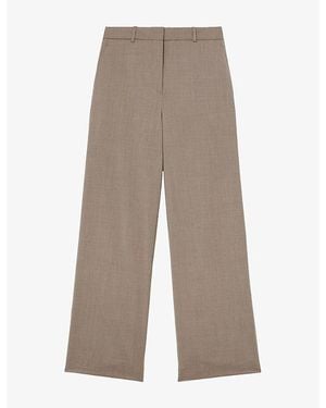 Reiss Adie Wide-Leg Mid-Rise Wool-Blend Pants - Gray