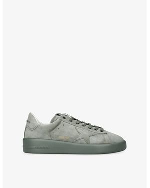 Golden Goose Purestar Suede Low-Top Trainers - Green