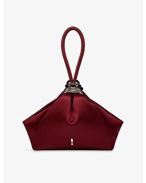 Christian Louboutin Sabrina Pouch Small Neoprene Satin Clutch Bag - Red