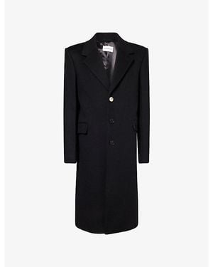 Givenchy Notch-Lapels Relaxed-Fit Wool And Cashmere Coat - Black