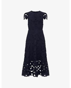 Phase Eight Leilani Lace-Embroidered Woven Midi Dress - Blue