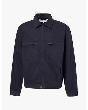 Palmes Cotton Worker Jacket - Blue