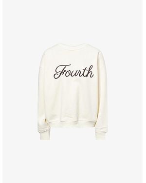 4th & Reckless Amba Relaxed-Fit Cotton-Jersey Sweatshirt - White