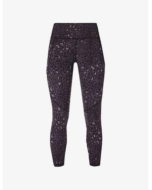Sweaty Betty Power 7/8 Leopard-Print Gym Stretch-Woven Leggings - Blue