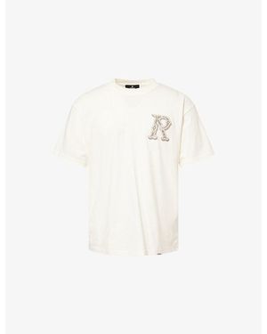 Represent Western Initial Graphic-Embroidered Cotton T-Shirt - White
