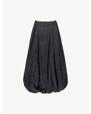 Ro&zo Puffball Woven Maxi Skirt - Blue