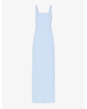 Whistles Mila Square-Neck Stretch-Woven Maxi Dress - Blue