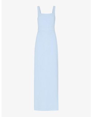 Whistles Mila Square-Neck Stretch-Woven Maxi Dress - Blue
