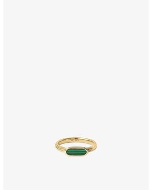 Astley Clarke X Laura Jackson Ridged 18Ct-Plated 925 Sterling- And Malachite Ring - Metallic