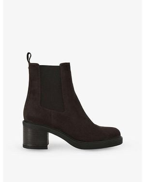 Carvela Kurt Geiger Chiara Block-Heel Suede Ankle Boots - Black