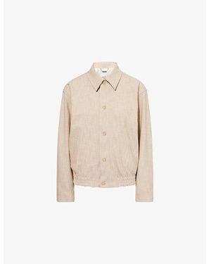 Jonathan Simkhai Archibald Two-Welt-Pockets Stretch-Woven Jacket - Natural