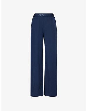 ADANOLA Branded-Waistband Straight-Leg Stretch-Woven Trousers - Blue
