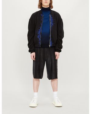 Haider Ackermann Thorn Embroidered Cotton Bomber Jacket - Black
