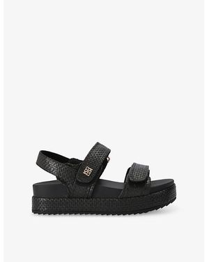 KG by Kurt Geiger Raymond Woven Flat Sandals - Black