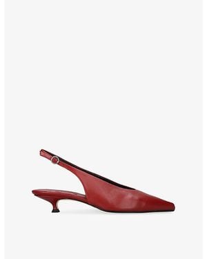 Aeyde Camila 35 Slingback Leather Pumps - Red