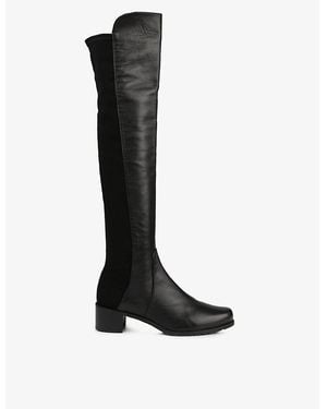 Stuart Weitzman Reserve Stretch-Back Leather Boots - Black