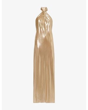Ralph Lauren Flare Metallic Woven Maxi Dress - Natural