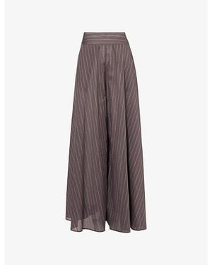 Palmer//Harding Lumen Ultra-Flare Cotton Pants - Brown