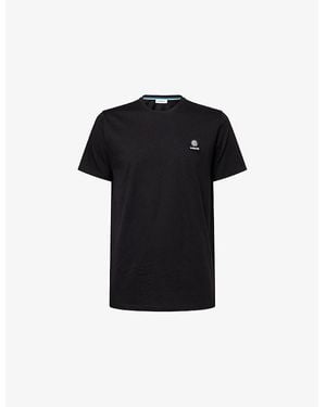 Sandbanks Mercerised Badge Cotton T-Shirt - Black