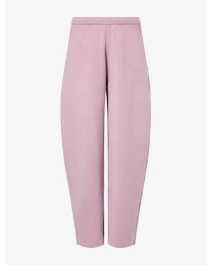 The Couture Club Compact Barrel-Leg Knitted Jogging Bottoms - Pink