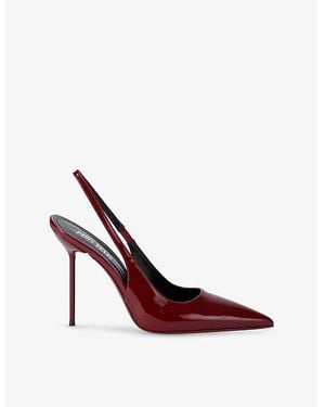 Paris Texas Lidia Sling-Back Patent-Leather Heeled Courts - Purple