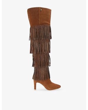Kurt Geiger Shoreditch Heeled Suede Over-The-Knee Boots - Brown