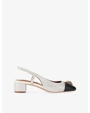 Kurt Geiger Sloane Slingback Crystal-Embellished Heeled Pumps - White