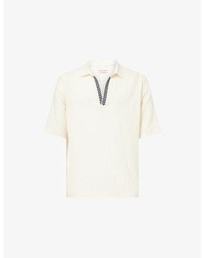Orlebar Brown Ridley Embroidery Cotton-Knit Polo Shirt - White