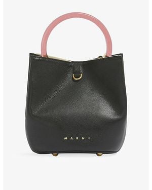 Marni Pannier Leather Bucket Bag - Black