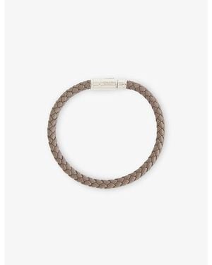 Tom Ford Woven Tubular Leather Bracelet - Metallic