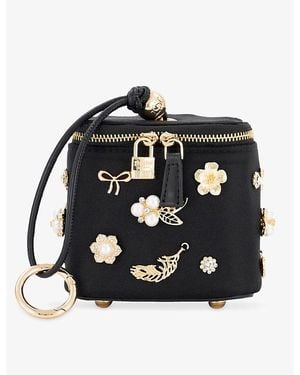 Dune Surround Embellished Fabric Wristlet Bag - Black