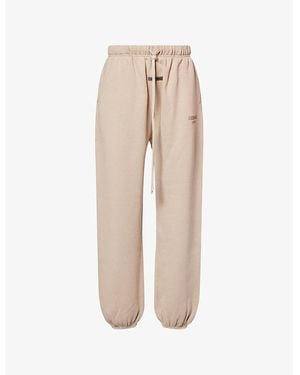 Fear Of God Embossed-Branding Wide-Leg Cotton-Blend Jogging Bottoms - Natural