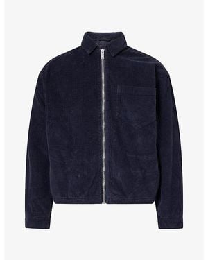 7 For All Mankind Zip Corduroy Cotton Overshirt - Blue