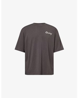 Oakley Retro Graphic-Print Cotton-Jersey Blend T-Shirt - Grey