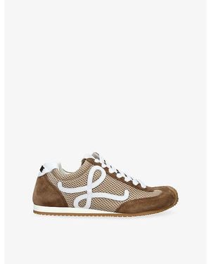 Loewe Ballet Runner 2.0 Suede And Mesh Sneakers - Natural