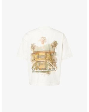 The Couture Club Palm Springs Graphic Print Cotton-Jersey T-Shirt - White